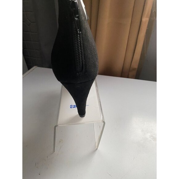 Black Suede Ankle Strap Heels‎ With Back Zipper Size 7.5 Guilty Shoes - Picture 3 of 12